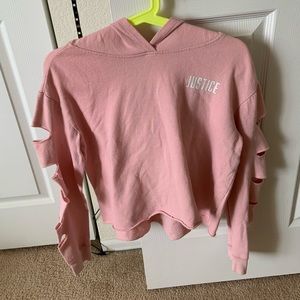 PINK JUSTICE SWEATSHIRT WITH HOOD